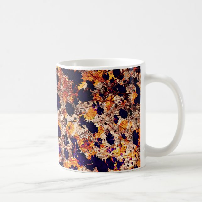 Gul tusenskönsblomma blomster mönster digital kons kaffemugg (Höger)