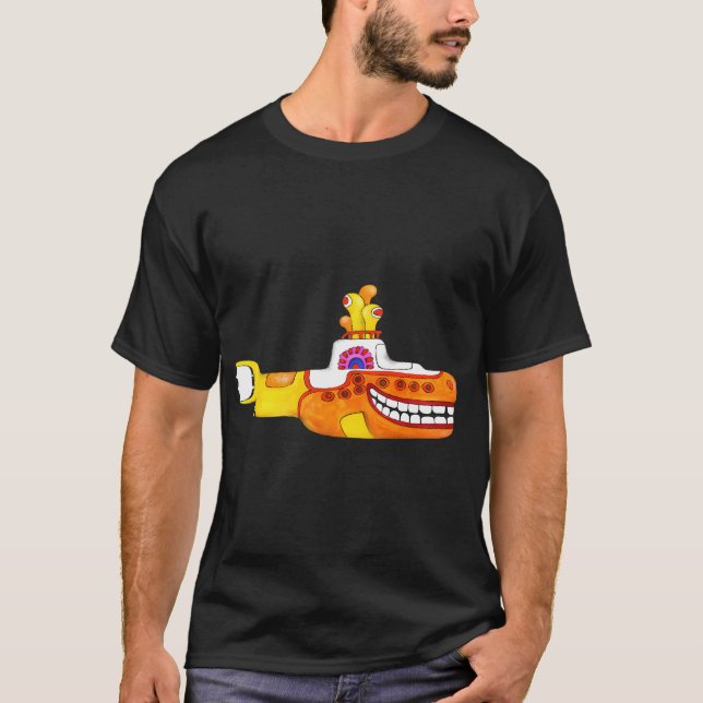 Gul ubåt leende t shirt (Framsida)