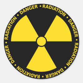 Gul utstrålningssymbolklistermärke runt klistermärke