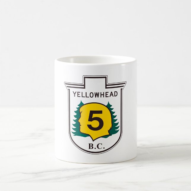 Gul vägskylt kaffemugg (Skapare uppladdad)