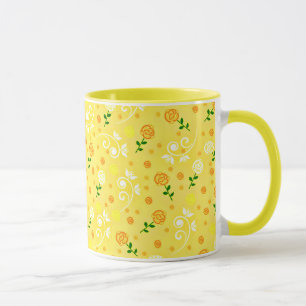 Gul vårblomma mugg