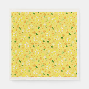 Gul vårblomma pappersservett