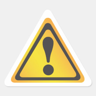 Gul varningsetikett triangelformat klistermärke