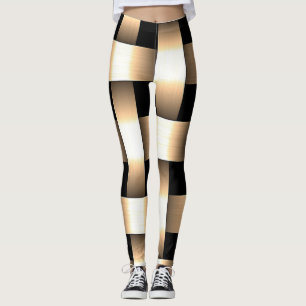 Gul vävdesign ~ Tan ~ Svart ~ Guld ~ Leggings