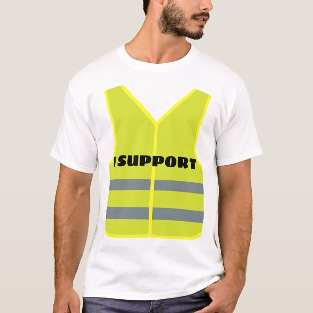 Gul vestsäkerhetsanpassad design t shirt (Framsida)