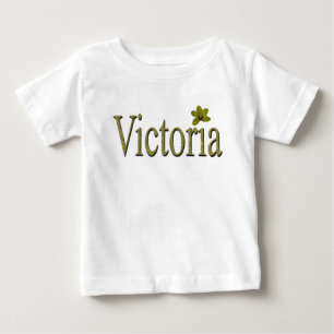 Gul Victoria Namn Logotyp, T Shirt