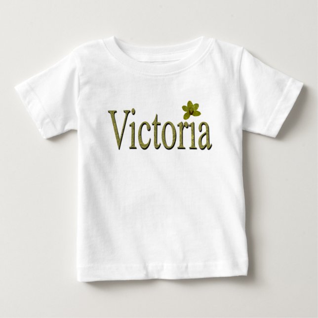 Gul Victoria Namn Logotyp, T Shirt (Framsida)