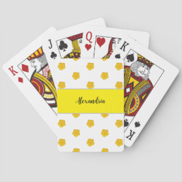 Gul vildblomma anpassad namnmonogram casinokort