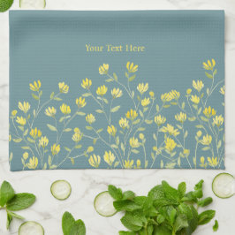 Gul vildblomma kökshandduk