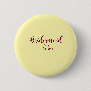 Gul vinröd brudtärna namn datum stilfull brud t knapp