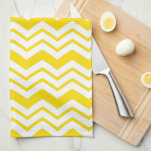 Gul vit Chevron sicksack mönsterdesign Kökshandduk