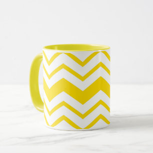 Gul vit Chevron sicksack mönsterdesign Mugg