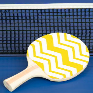 Gul vit Chevron sicksack mönsterdesign Pingisracket