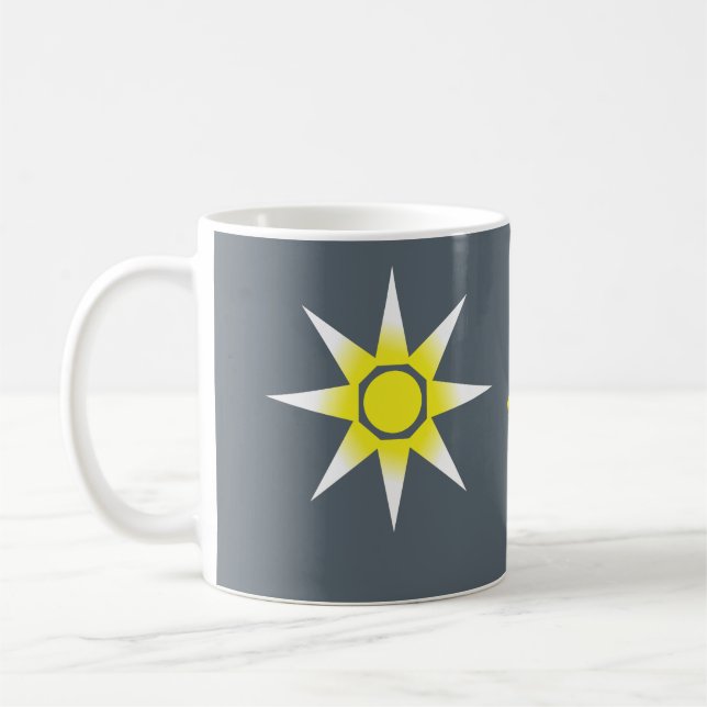 Gul Vit Magi Sol Produkt Kaffemugg (Vänster)