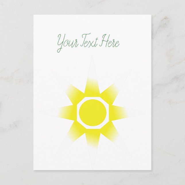 Gul Vit Magi Sol Produkt Vykort (Framsida)