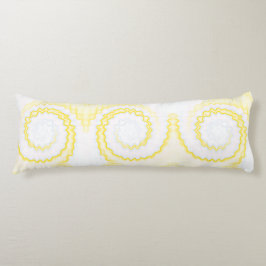 Gul vit virvel bandyck funky retro kroppskudde