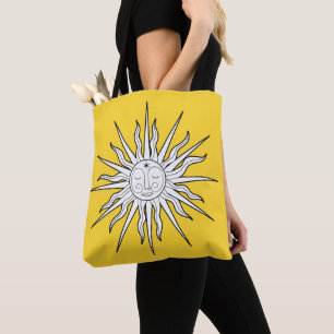 Gul & Vit Whimsisk Sol Celestiel Astrologi Tygkasse