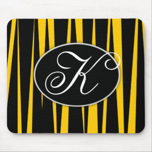 Gul zebra ränder Monogrammed Mousepads Musmatta