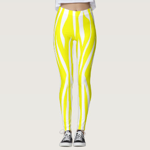 Gul zebra tryck leggings