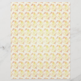 Gula Abstrakt Rosor Scrapbookpapper 2-Sidig Sida