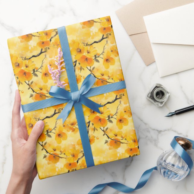 Gula akvarellblommor presentpapper (Gifting)