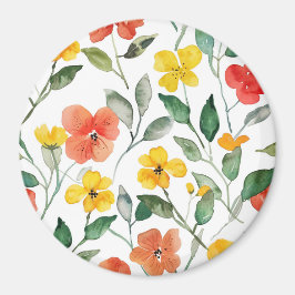 Gula Apelsinblommor Magnet