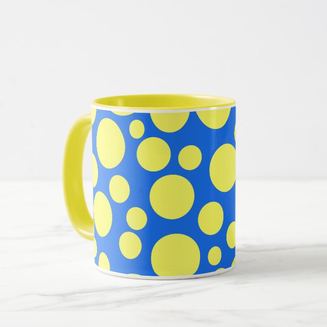 Gula ärtor på en himmelblå bakgrund mugg (Framsida vänster)