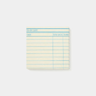 Gula bibliotekskort klisterlappar - Att göra-lista Post-it Block