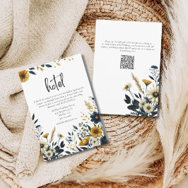 Gula Blå Vilda Blommor Formellt Bröllop Hotell Tilläggskort