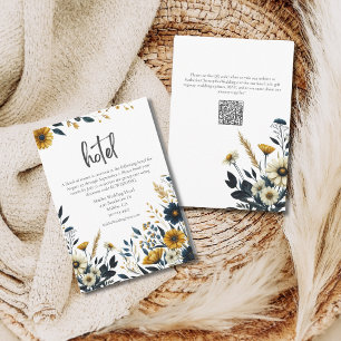 Gula Blå Vilda Blommor Formellt Bröllop Hotell Tilläggskort