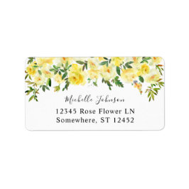 Gula blommiga 2 Returadressetiketter Adressetikett