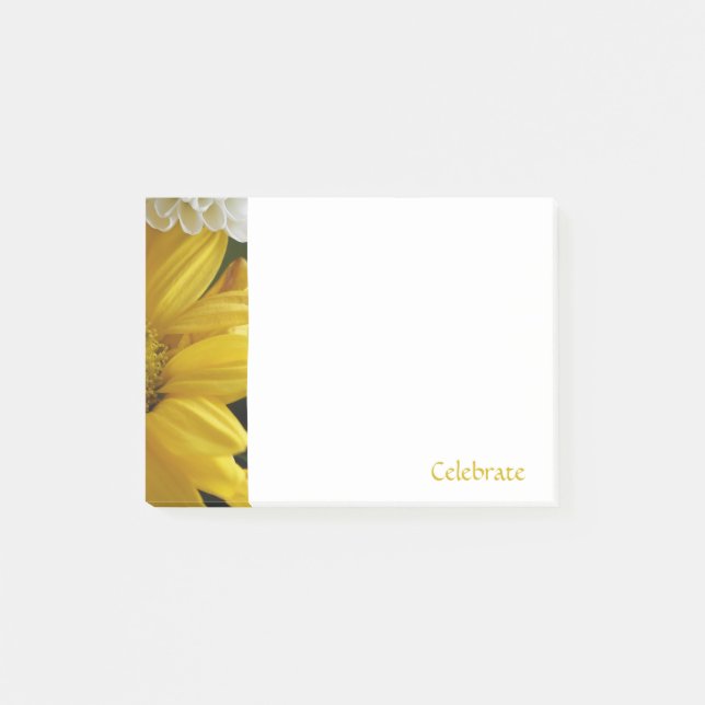 Gula blommiga Celebrate Post-It-lappar Post-it Block (Framsida)