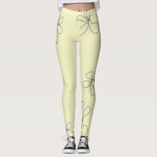 gula blommiga leggingar leggings