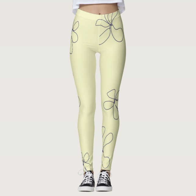 gula blommiga leggingar leggings (Framsida)