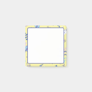 Gula blommiga mönstrade vardagliga Post-it-lappar Post-it Block