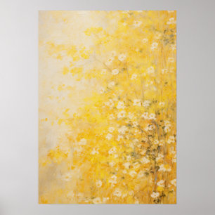 Gula blommor Abstrakt Art Poster