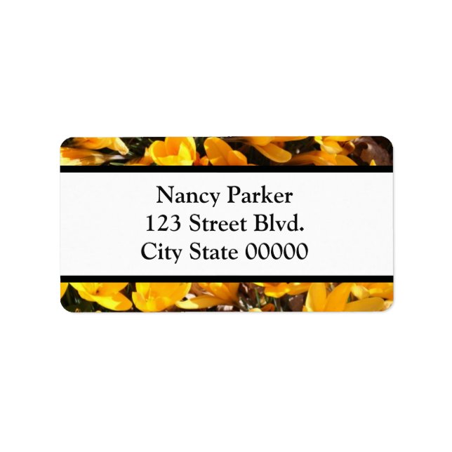 Gula blommor adressetikett (Framsidan)