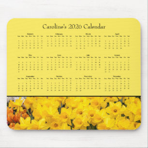 Gula blommor - Anpassningsbar 2026-kalender Musmatta
