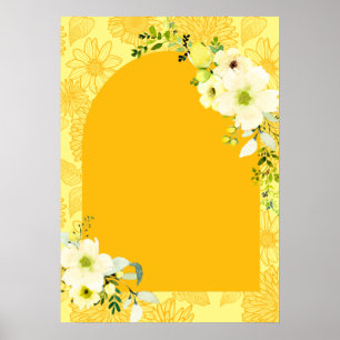 Gula blommor arch Haldi-välkomsttecken Poster