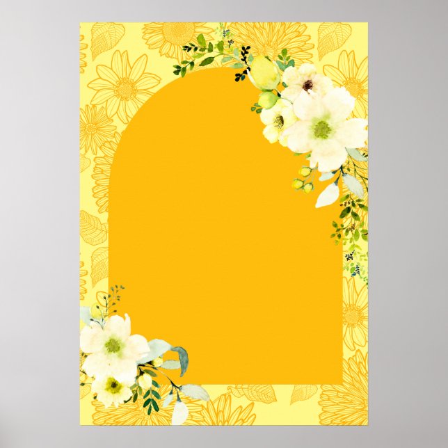 Gula blommor arch Haldi-välkomsttecken Poster (Framsidan)