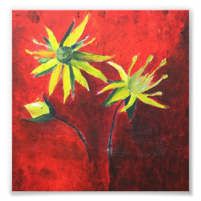Gula blommor Art Professionell Photo Papper Fototryck (Framsidan)