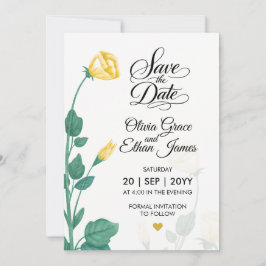 Gula Blommor Blommig Design Spara Datumet