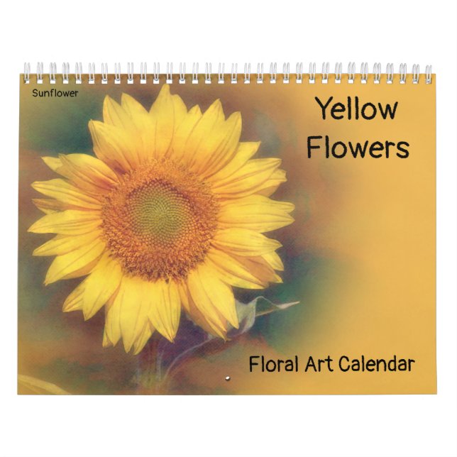 Gula blommor Blommigt Art Calendar Kalender (Omslag)