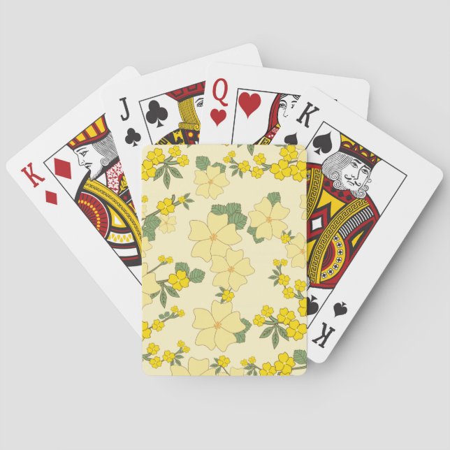 Gula blommor, Blommönster, Mönster om blommor Casinokort (Baksidan)