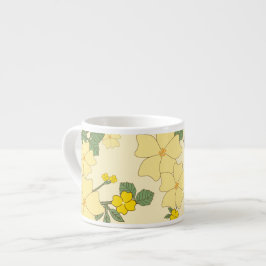 Gula blommor, Blommönster, Mönster om blommor Espressomugg