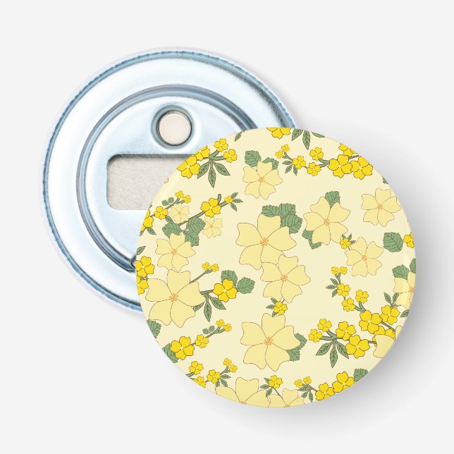 Gula blommor, Blommönster, Mönster om blommor Flasköppnare (Framsidan)