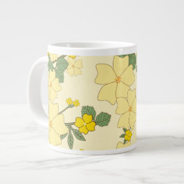 Gula blommor, Blommönster, Mönster om blommor Jumbo Mugg