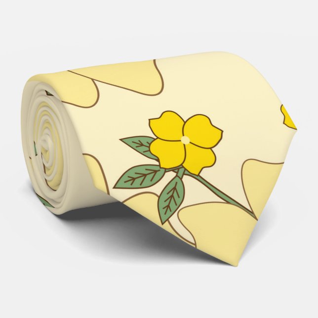 Gula blommor, Blommönster, Mönster om blommor Slips (Rullad)