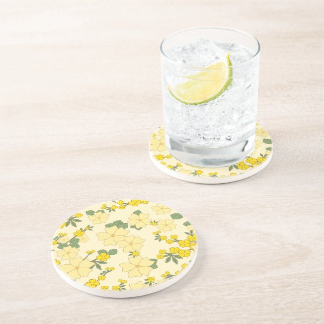 Gula blommor, Blommönster, Mönster om blommor Underlägg (Sidan)