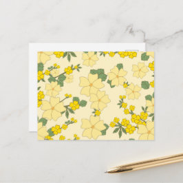 Gula blommor, blomster mönster, mönster av blommor vykort